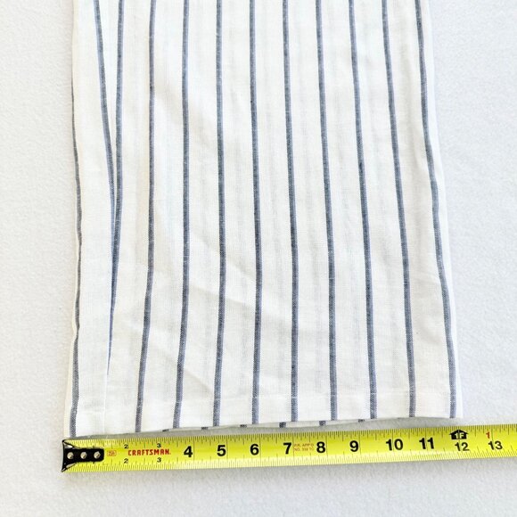 NWT Ellen Tracy Women's Linen Blend Pull-on Straight White Blue Stripe Pants XL - Picture 10 of 11